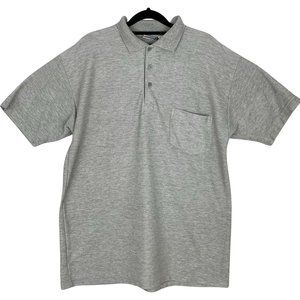 VINTAGE 90s Light Gray Short Sleeve Polo Shirt